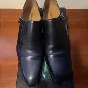 Magnanni Blue Single Buckle Monkstrap Loafer.